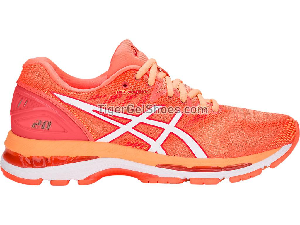 Asics GEL-Nimbus 20 Flash Coral/White T850N-700 Womens Running Shoes