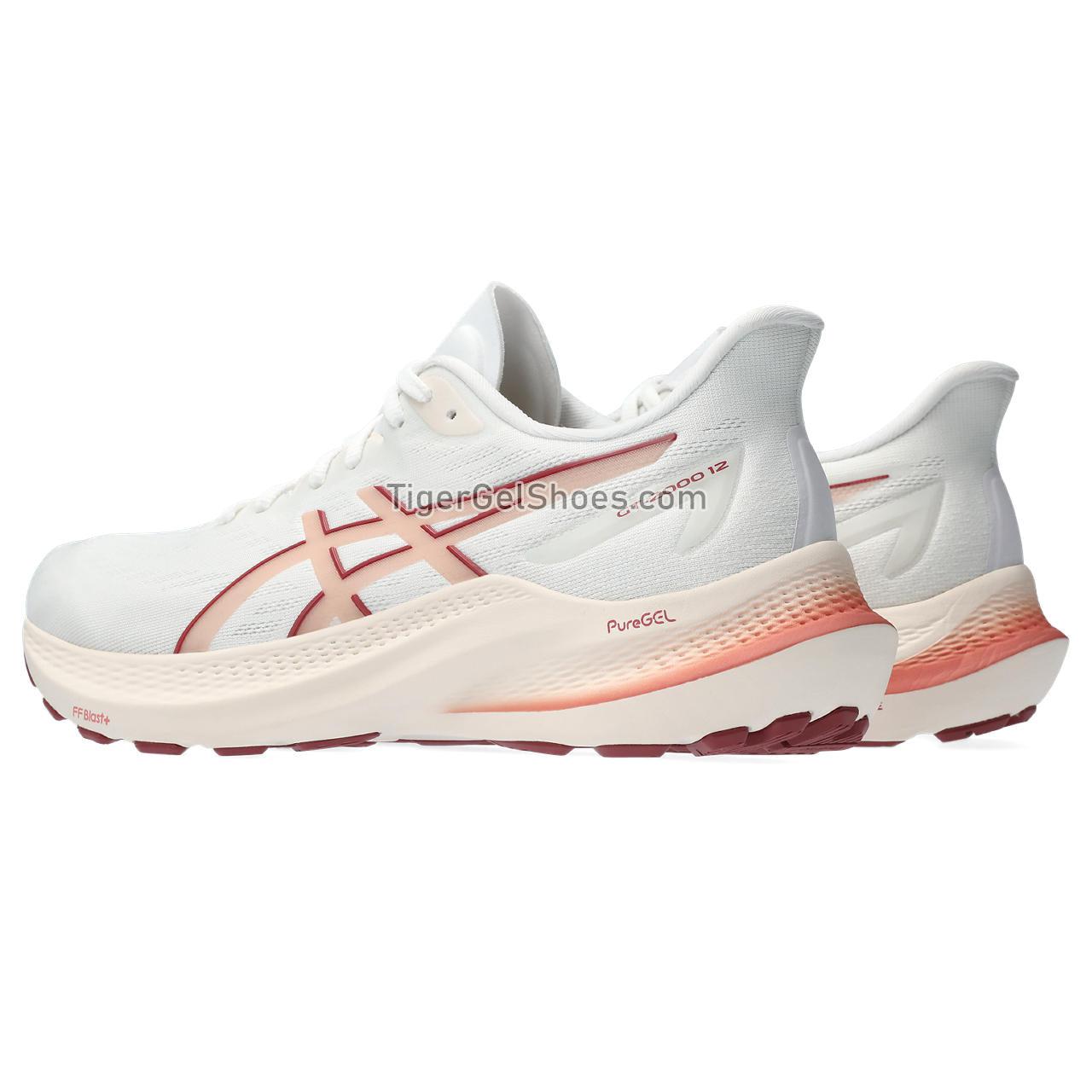 Asics Gt-2000 12 White/Light Garnet 1012B506-100 Womens Shoes