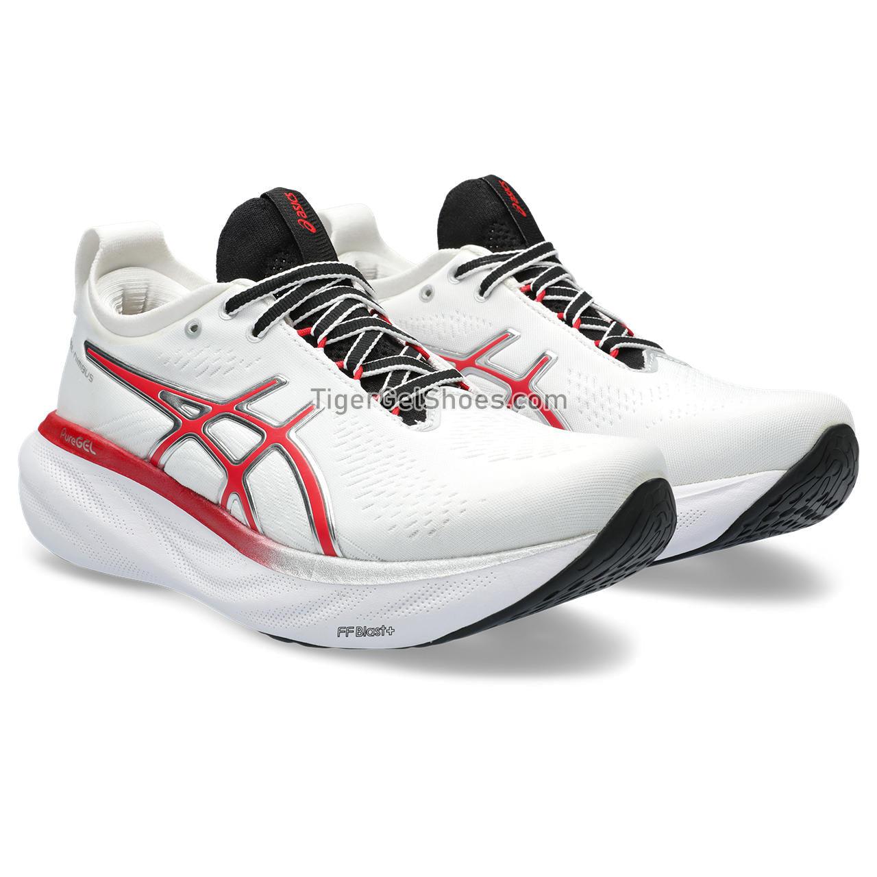 Asics Gel-nimbus 25 Anniversary White/Classic Red 1012B563-100 Womens Shoes