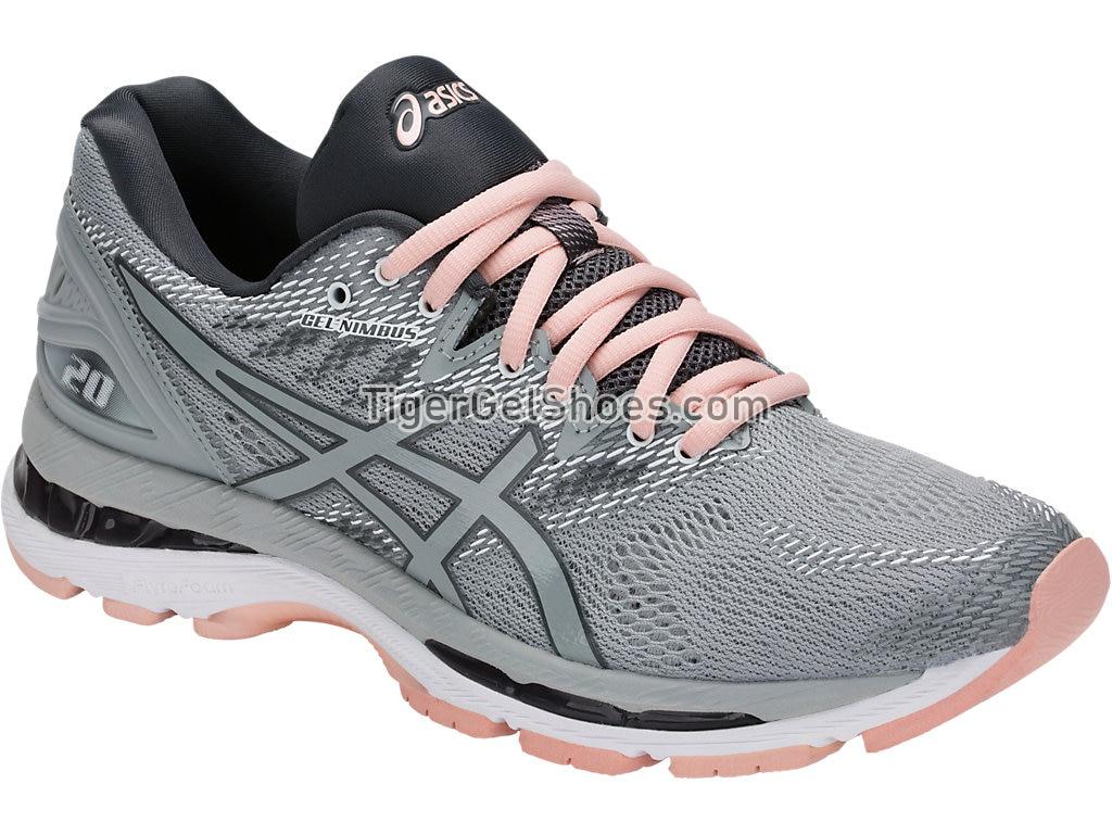 Asics GEL-Nimbus 20 Mid Grey/Mid Grey/Seashell Pink T850N-9696 Womens Running Shoes
