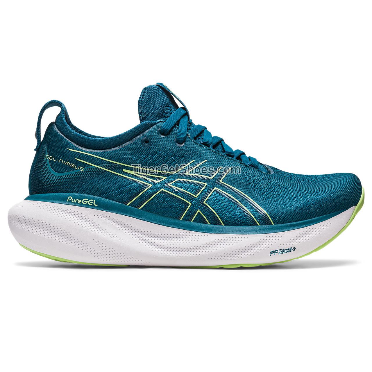 Asics Gel-nimbus 25 Ink Teal/Lime Green 1012B356-401 Womens Shoes
