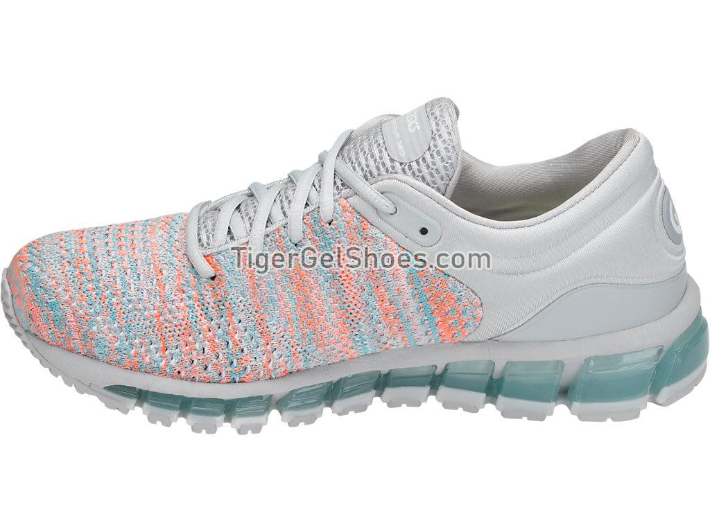 Asics GEL-Quantum 360 Knit Glacier Grey/Orange Pop/Aruba Blue T890N-9609 Womens Running Shoes