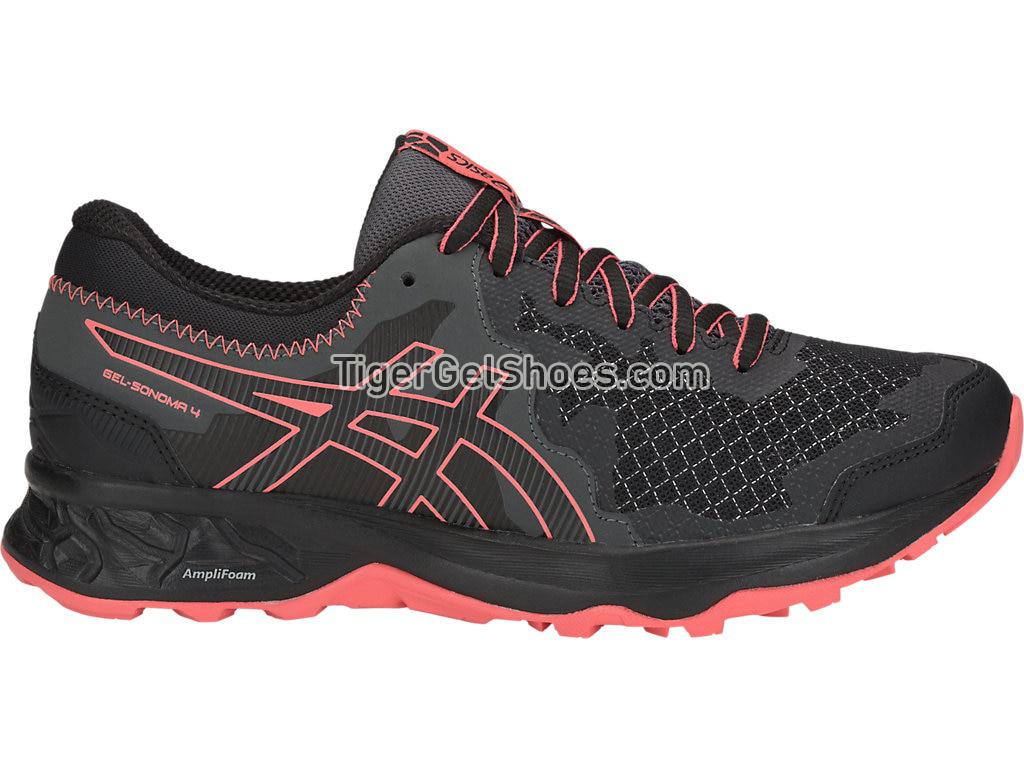 Asics GEL-Sonoma 4 Black/Papaya 1012A160-001 Womens Trail Running Shoes