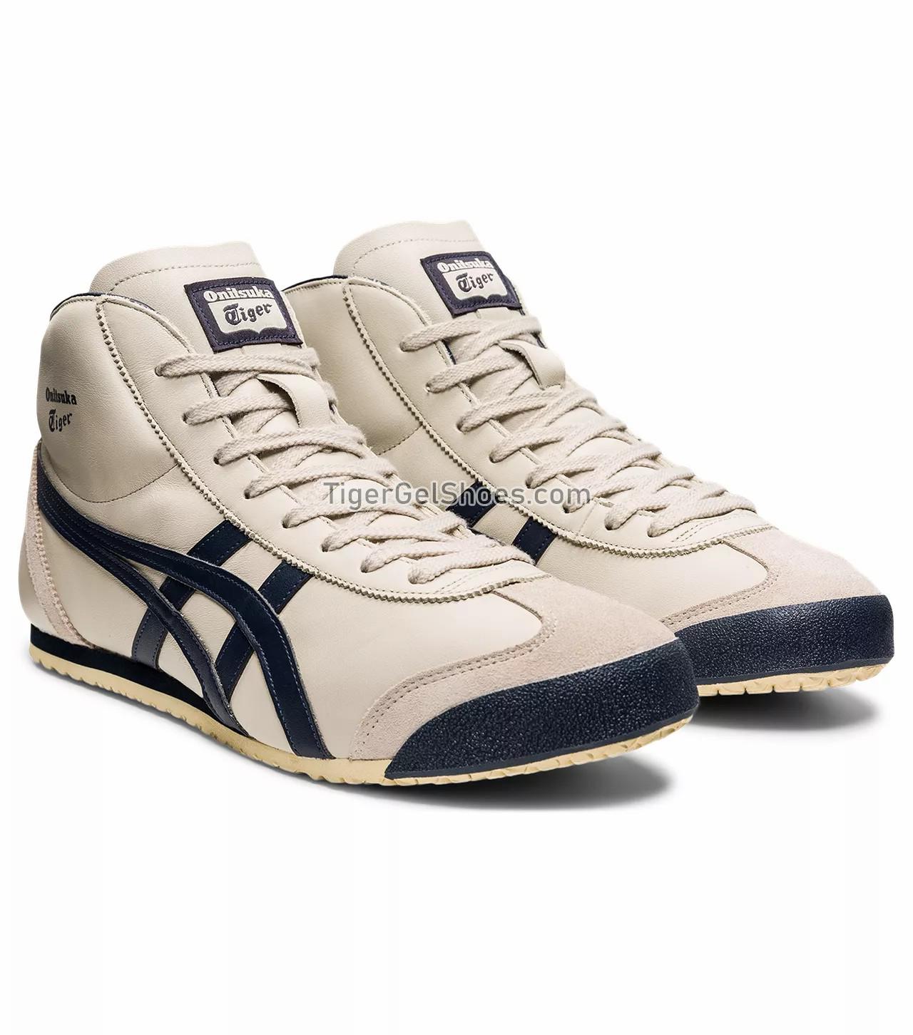 Onitsuka Tiger Mexico Mid Runner Birch/Indian Ink DL409-1659 Mens Womens Shoes