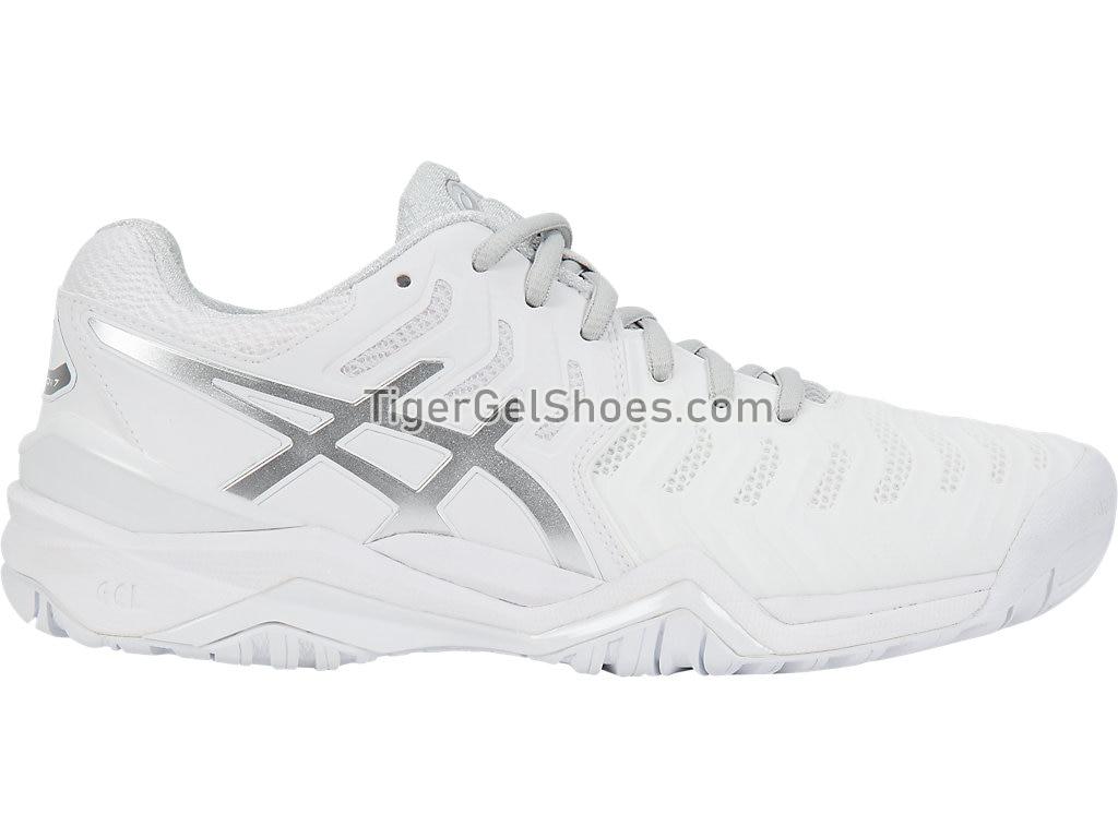 Asics GEL-Resolution 7 White/Silver E751Y-0193 Womens Tennis Shoes