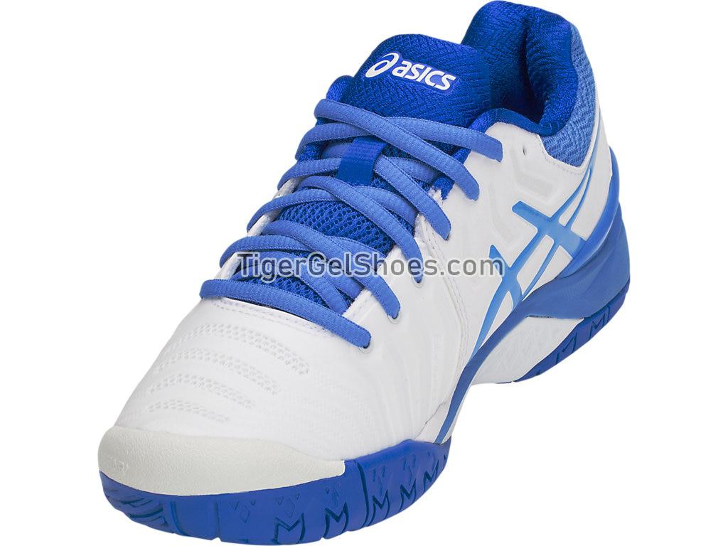 Asics GEL-Resolution 7 White/Blue Coast E751Y-101 Womens Tennis Shoes