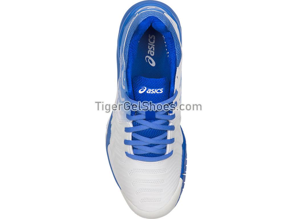 Asics GEL-Resolution 7 White/Blue Coast E751Y-101 Womens Tennis Shoes