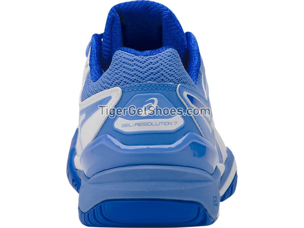 Asics GEL-Resolution 7 White/Blue Coast E751Y-101 Womens Tennis Shoes