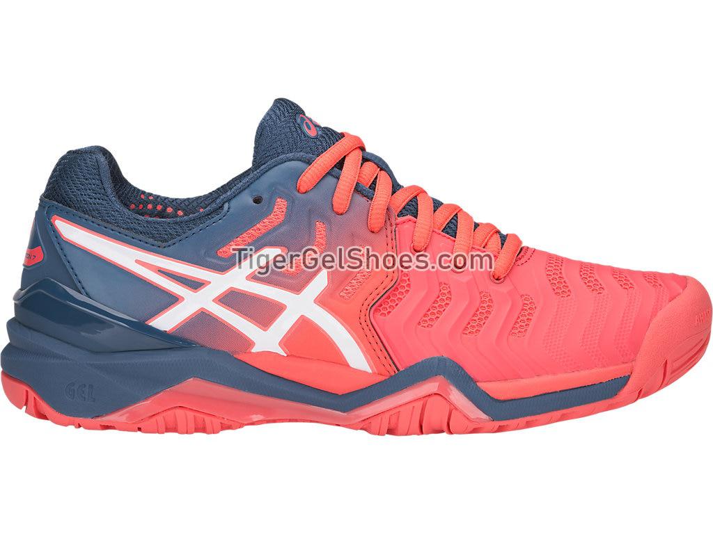 Asics GEL-Resolution 7 Papaya/White E751Y-701 Womens Tennis Shoes