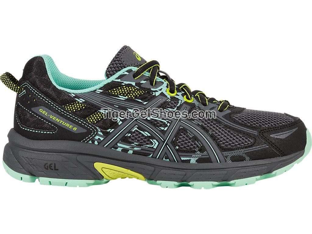 Asics GEL-Venture 6 Black/Carbon/Green T7G6N-9097 Womens Trail Running Shoes