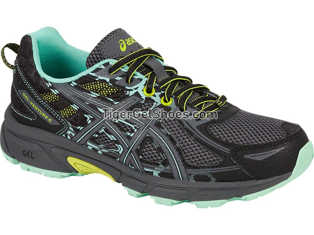 Asics GEL-Venture 6 Black/Carbon/Green T7G6N-9097 Womens Trail Running Shoes
