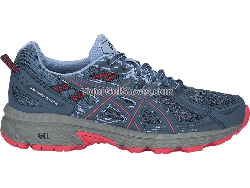 Asics GEL-Venture 6 MX Steel Blue/Pink Cameo 1012A504-400 Womens Trail Running Shoes