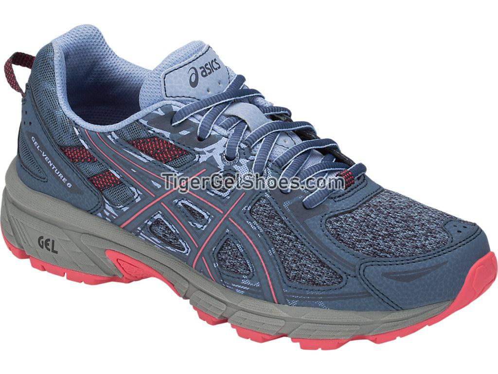 Asics GEL-Venture 6 MX Steel Blue/Pink Cameo 1012A504-400 Womens Trail Running Shoes