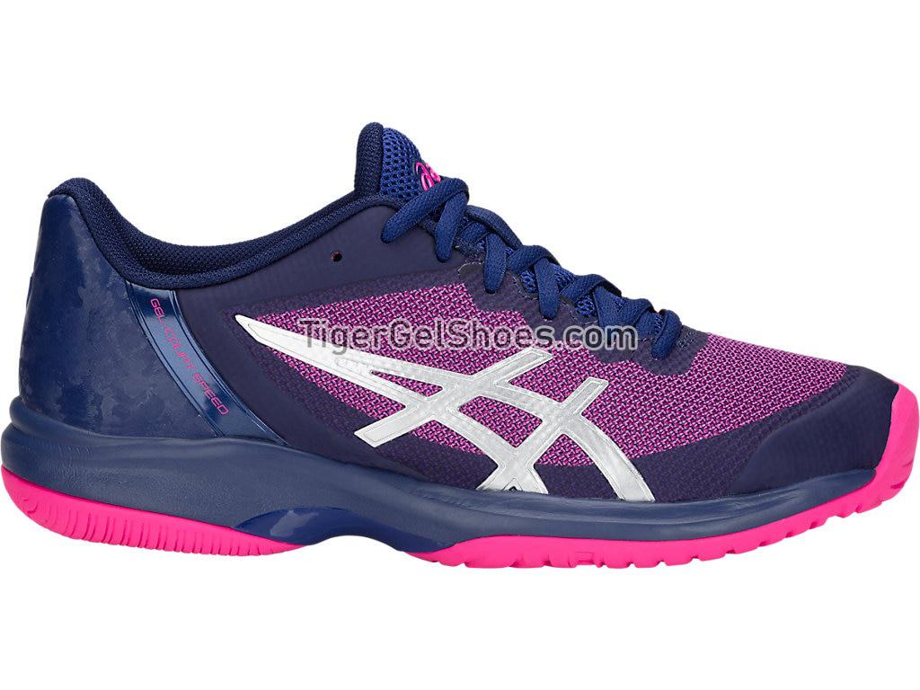 Asics GEL-Court Speed Blue Print/Pink Glow E850N-400 Womens Tennis Shoes