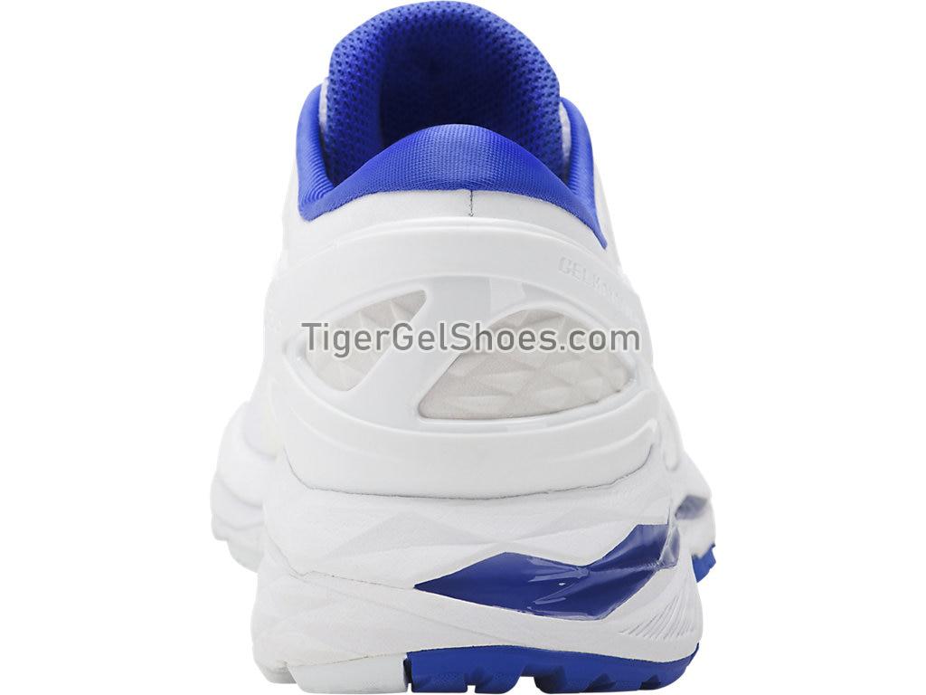 Asics GEL-Kayano 24 White/Blue Purple/Safety Yellow T799N-0148 Womens Running Shoes