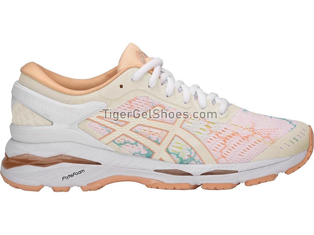 Asics GEL-Kayano 24 Lite-Show White/White/Apricot Ice T8A9N-0101 Womens Running Shoes