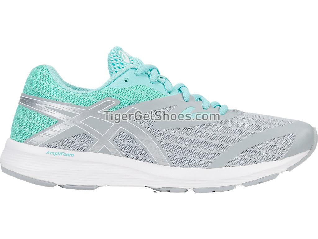 Asics AMPLICA Mid Grey/Silver/Aruba Blue T875N-9693 Womens Running Shoes