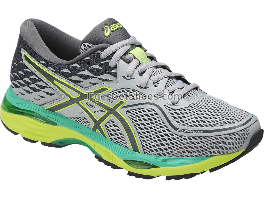 Asics GEL-Cumulus 19 Mid Grey/Carbon/Safety Yellow T7B8N-9697 Womens Running Shoes