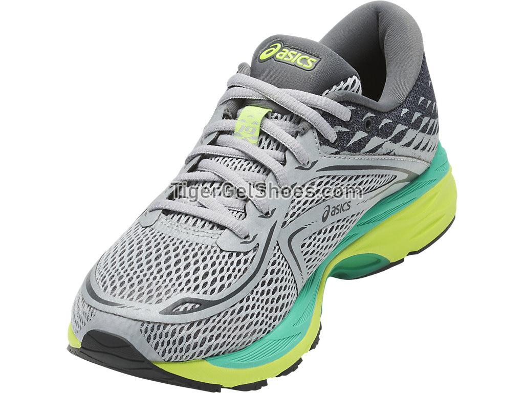 Asics GEL-Cumulus 19 Mid Grey/Carbon/Safety Yellow T7B8N-9697 Womens Running Shoes