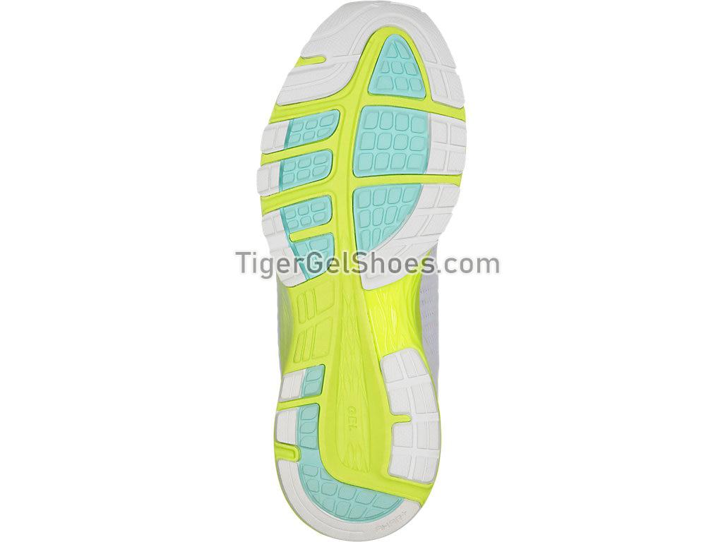 Asics DynaFlyte 2 White/Safety Yellow/Aruba Blue T7D5N-0107 Womens Running Shoes