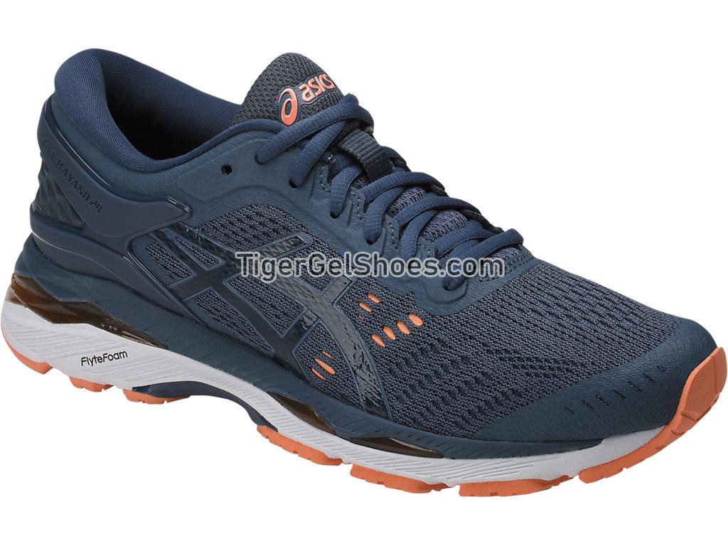 Asics GEL-Kayano 24 (D) Smoke Blue/Dark Blue/Canteloupe T7A5N-5649 Womens Running Shoes