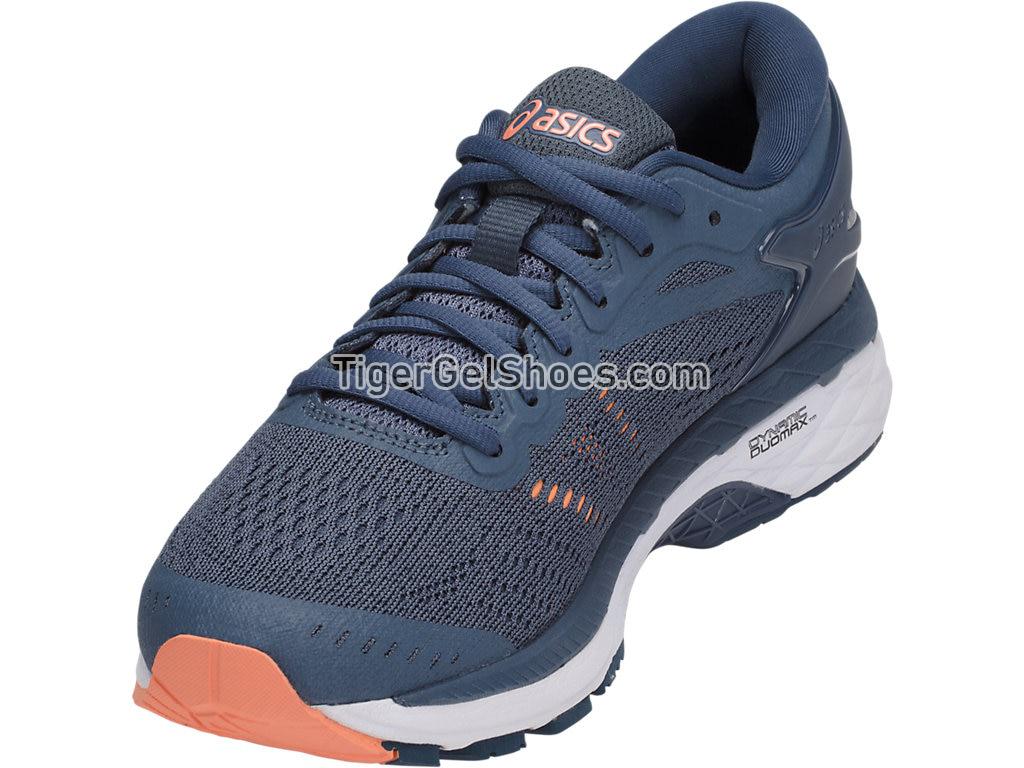 Asics GEL-Kayano 24 (D) Smoke Blue/Dark Blue/Canteloupe T7A5N-5649 Womens Running Shoes