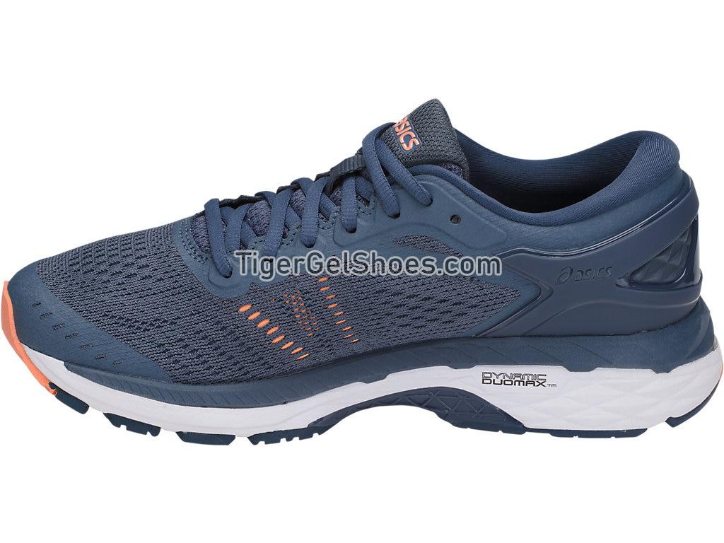 Asics GEL-Kayano 24 (D) Smoke Blue/Dark Blue/Canteloupe T7A5N-5649 Womens Running Shoes