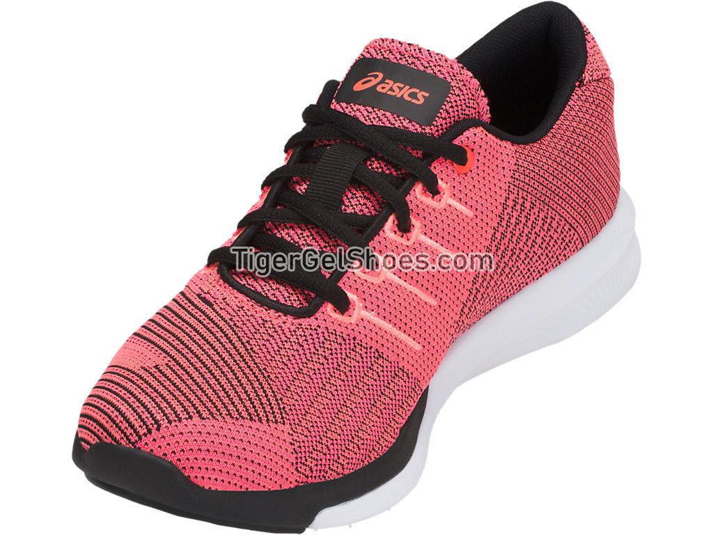Asics fuzeX Knit Pink Glo/Flash Coral/Black T879N-2006 Womens Running Shoes
