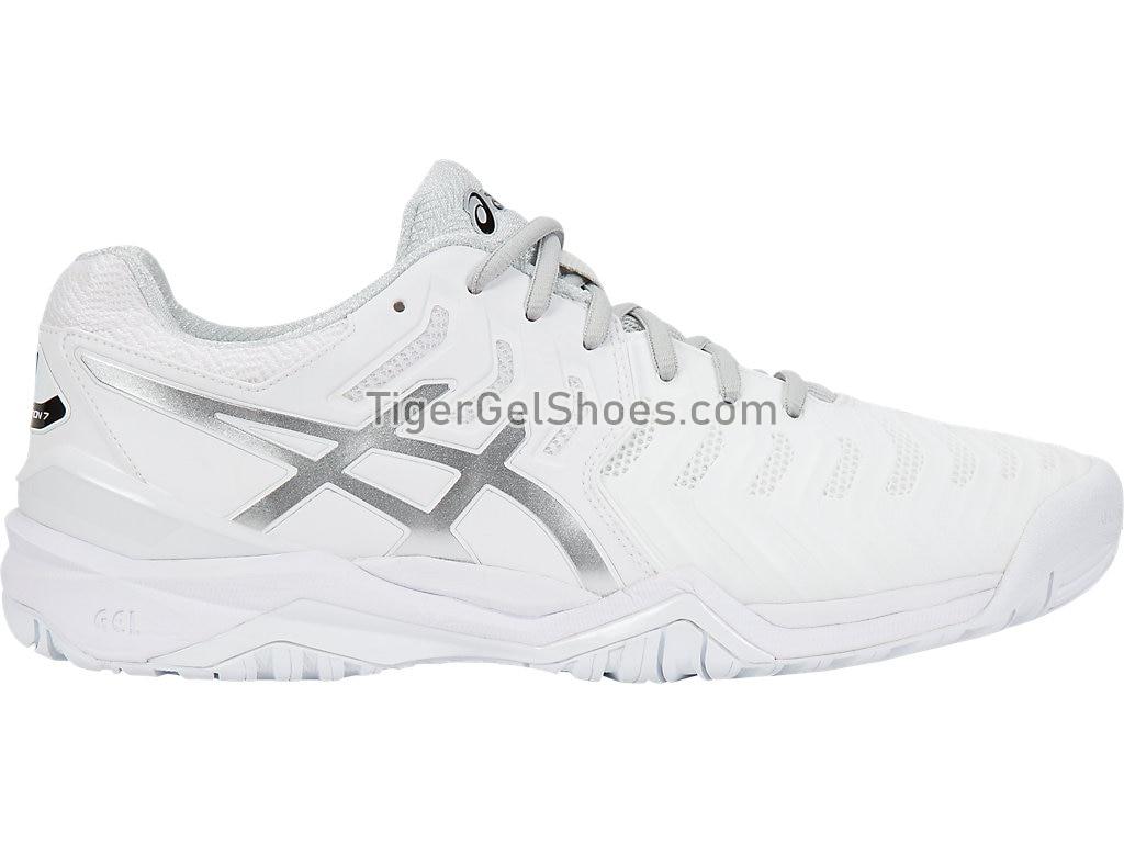 Asics GEL-Resolution 7 White/Silver E701Y-0193 Mens Tennis Shoes