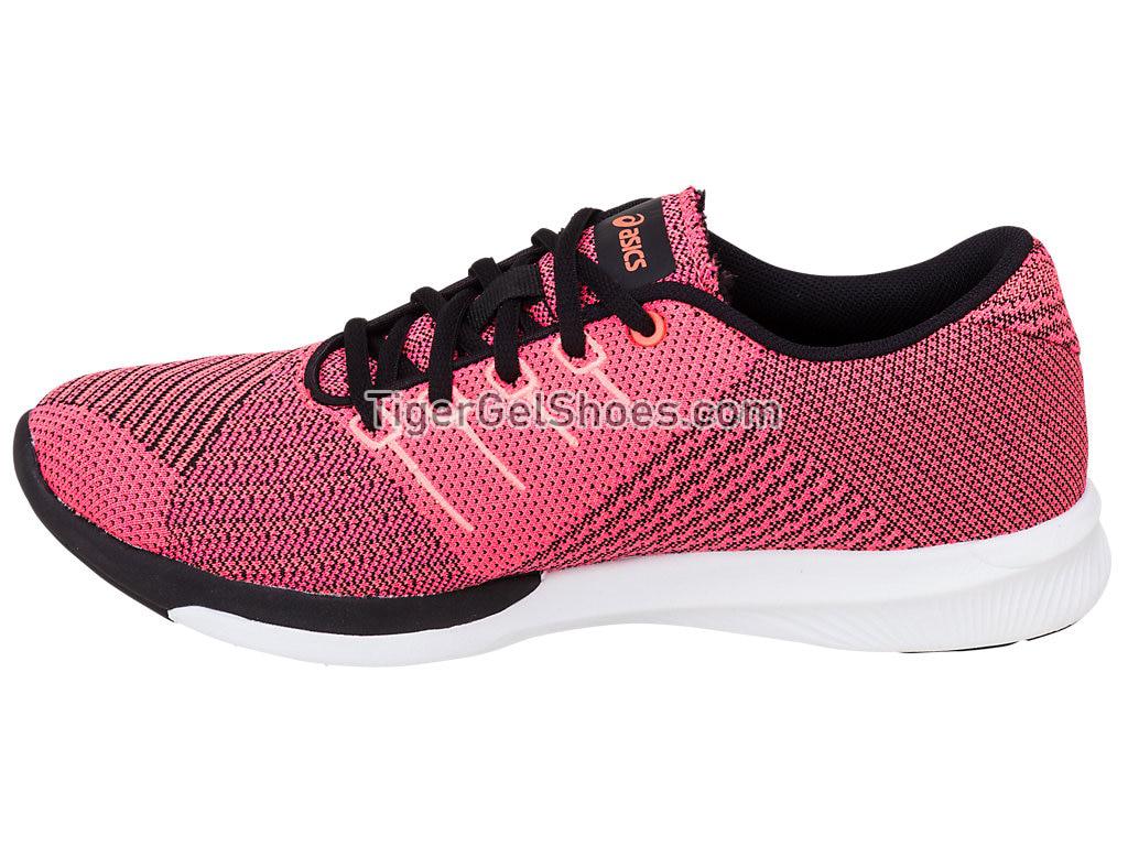 Asics fuzeX Knit Pink Glo/Flash Coral/Black T879N-2006 Womens Running Shoes