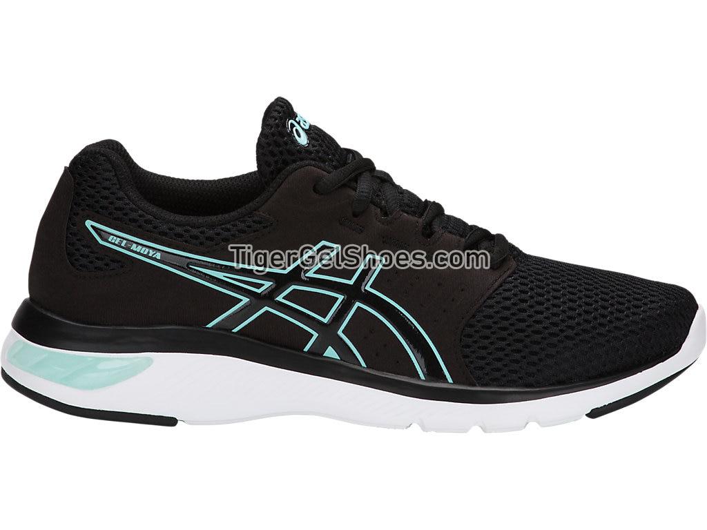 Asics GEL-Moya Black/Black/Aruba Blue T891N-9090 Womens Running Shoes