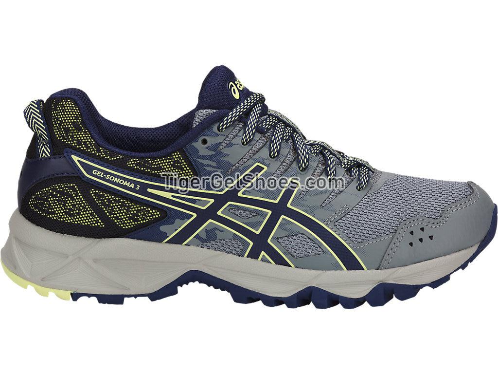 Asics GEL-Sonoma 3 Stone Grey/Indigo Blue/Limelight T774N-1149 Womens Trail Running Shoes