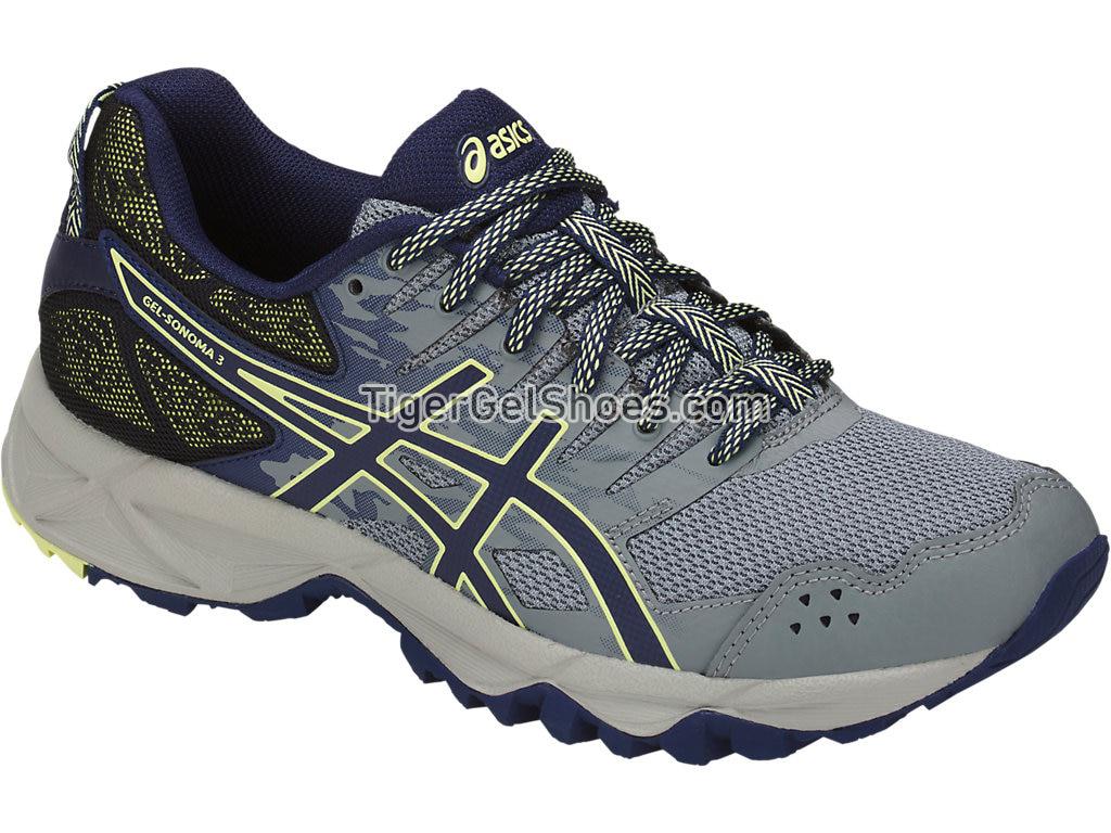 Asics GEL-Sonoma 3 Stone Grey/Indigo Blue/Limelight T774N-1149 Womens Trail Running Shoes