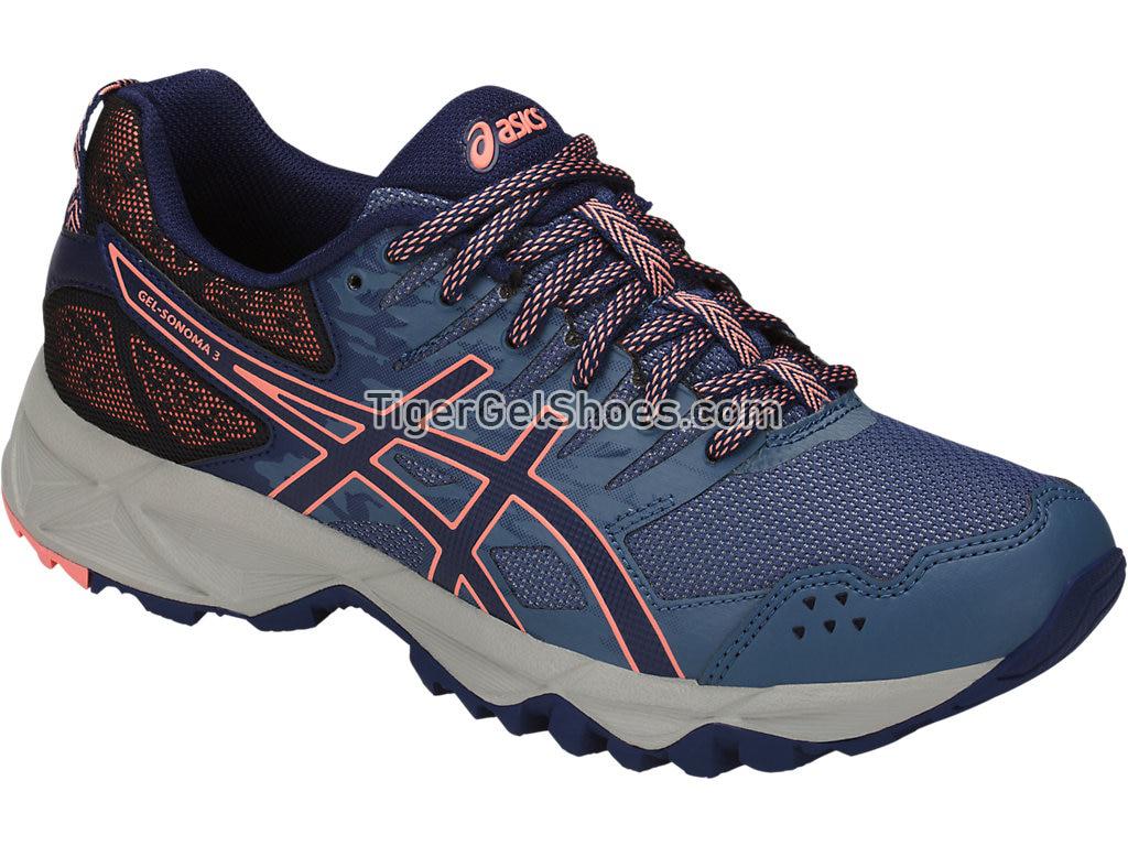 Asics GEL-Sonoma 3 Smoke Blue/Indigo Blue/Begonia Pink T774N-5649 Womens Trail Running Shoes