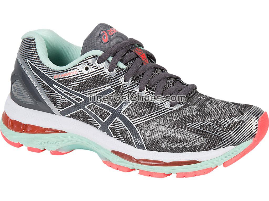 Asics GEL-Nimbus 19 Carbon/White/Flash Coral T750N-9701 Womens Running Shoes