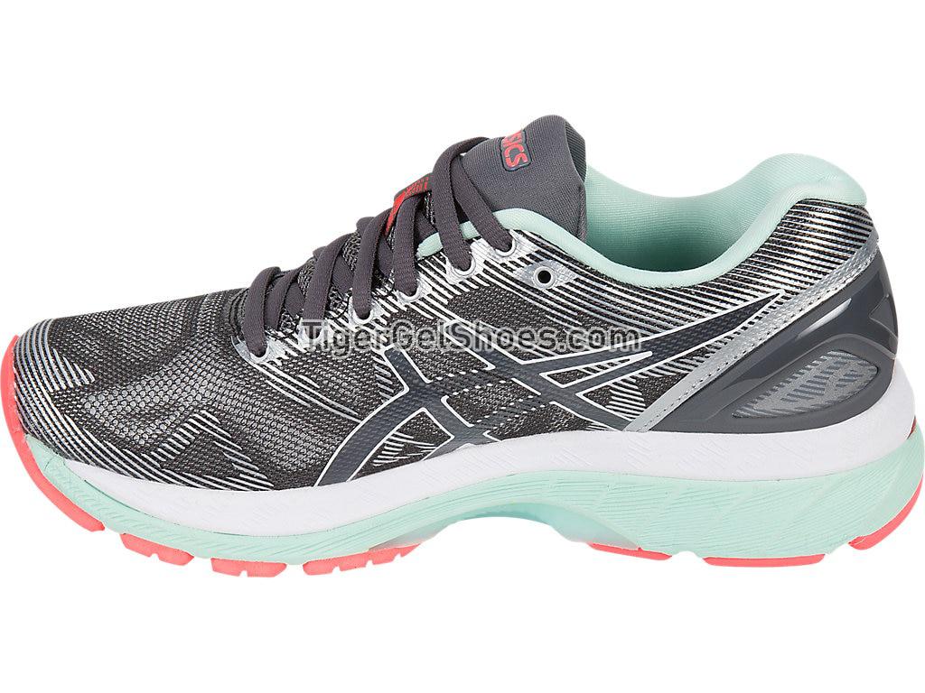 Asics GEL-Nimbus 19 Carbon/White/Flash Coral T750N-9701 Womens Running Shoes