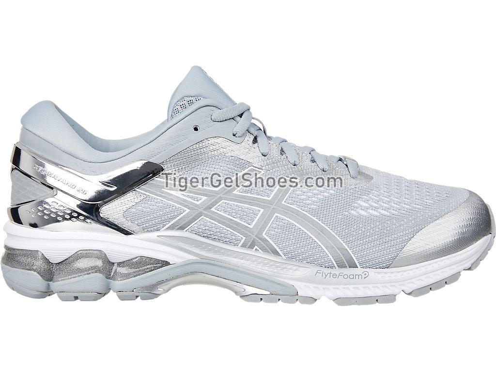 Asics GEL-KAYANO 26 Platinum Piedmont Grey/Silver 1011A761-020 Mens Running Shoes