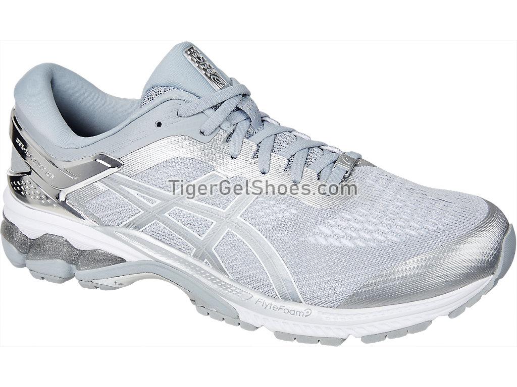 Asics GEL-KAYANO 26 Platinum Piedmont Grey/Silver 1011A761-020 Mens Running Shoes