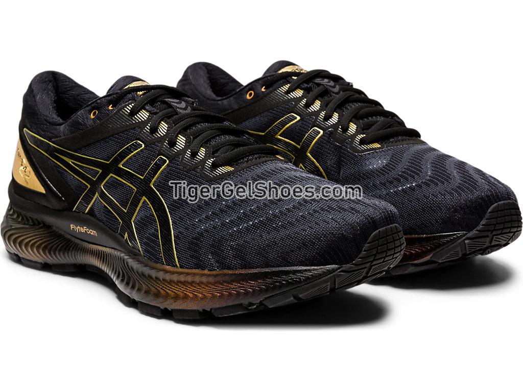 Asics GEL-Nimbus 22 Platinum Black/Pure Gold 1011A779-001 Mens Running Shoes