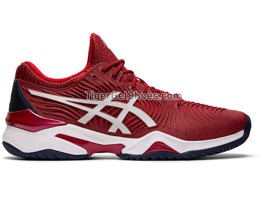 Asics COURT FF NOVAK Burgundy/White 1041A089-600 Mens Tennis Shoes