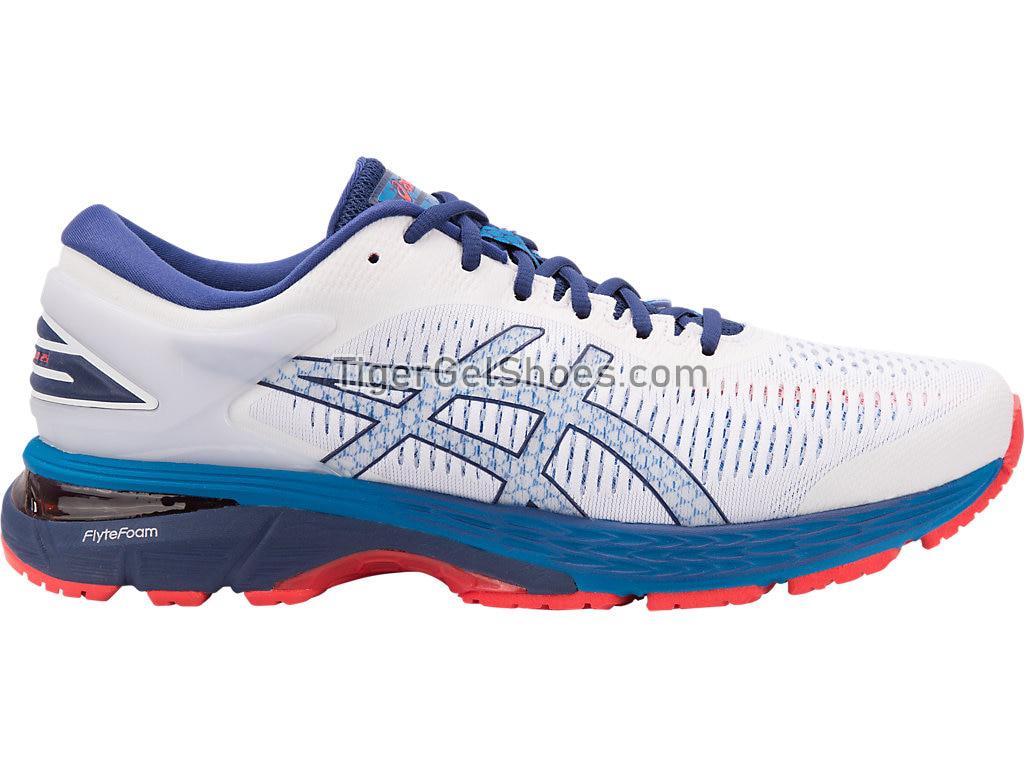 Asics GEL-Kayano 25 White/Blue Print 1011A019-100 Mens Running Shoes