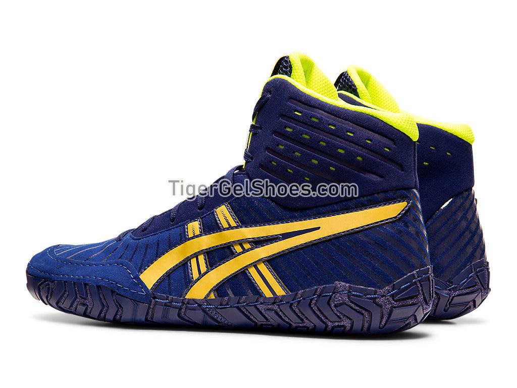 Asics Aggressor 4 Drive Blue/Rich Gold 1081A001-400 Mens Wrestling Shoes