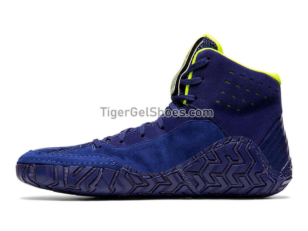 Asics Aggressor 4 Drive Blue/Rich Gold 1081A001-400 Mens Wrestling Shoes