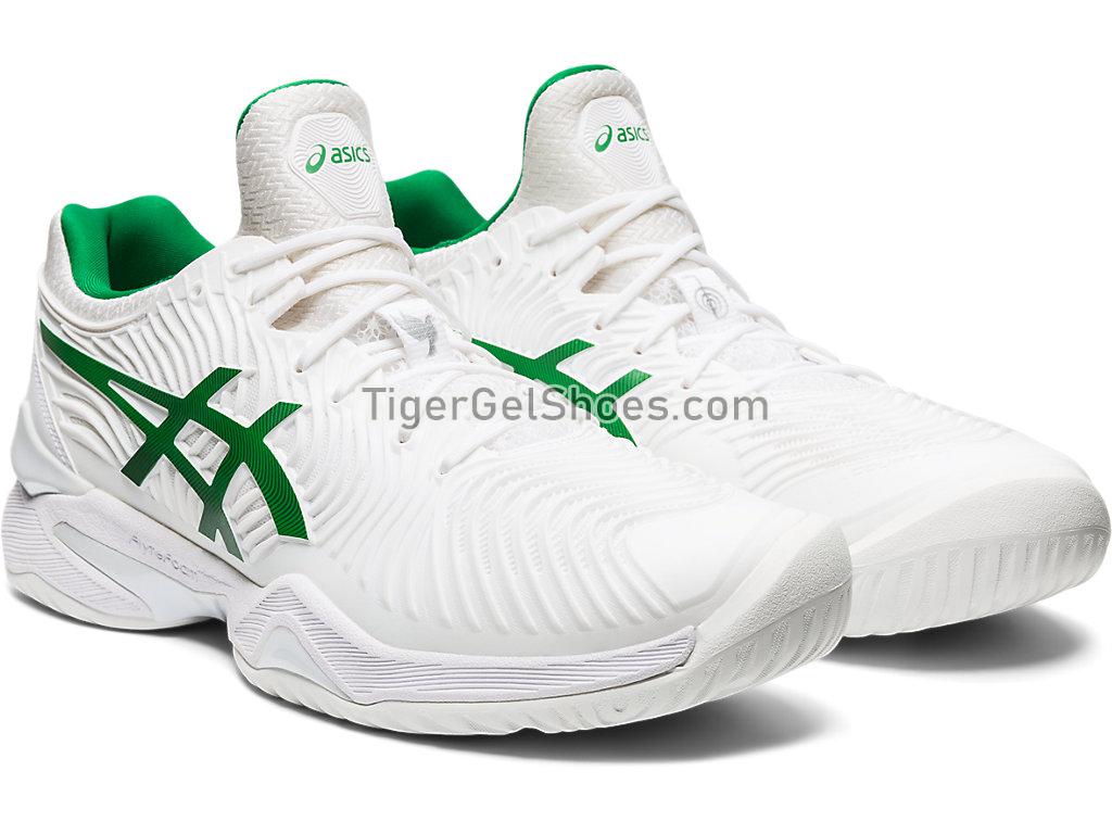 Asics COURT FF NOVAK White/Green 1041A089-100 Mens Tennis Shoes
