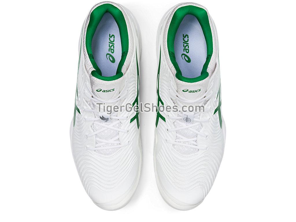 Asics COURT FF NOVAK White/Green 1041A089-100 Mens Tennis Shoes