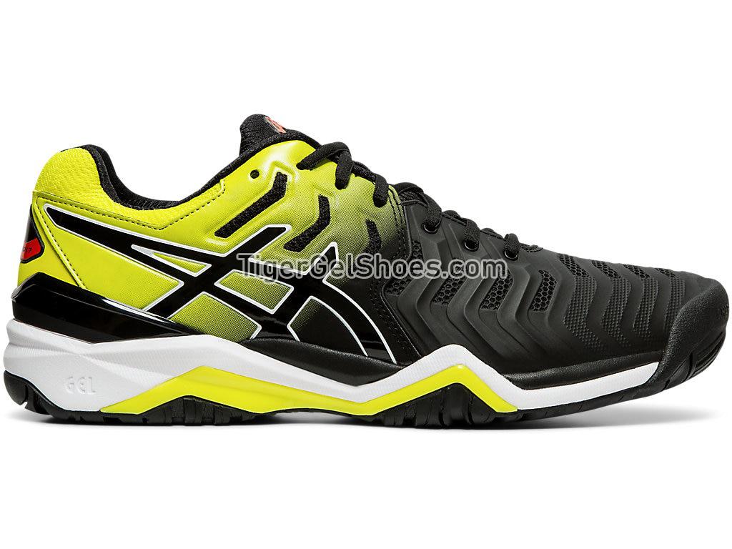 Asics GEL-RESOLUTION 7 Black/Sour Yuzu E701Y-003 Mens Tennis Shoes