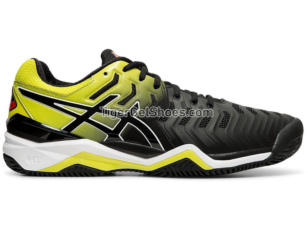 Asics GEL-Resolution 7 Clay Court Black/Sour Yuzu E702Y-003 Mens Tennis Shoes