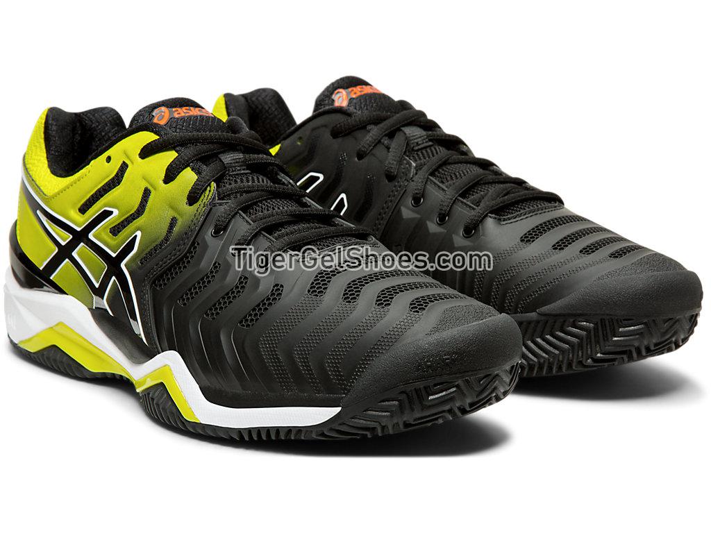 Asics GEL-Resolution 7 Clay Court Black/Sour Yuzu E702Y-003 Mens Tennis Shoes