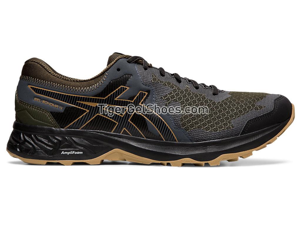 Asics GEL-SONOMA 4 Olive Canvas/Black 1011A177-300 Mens Trail Running Shoes