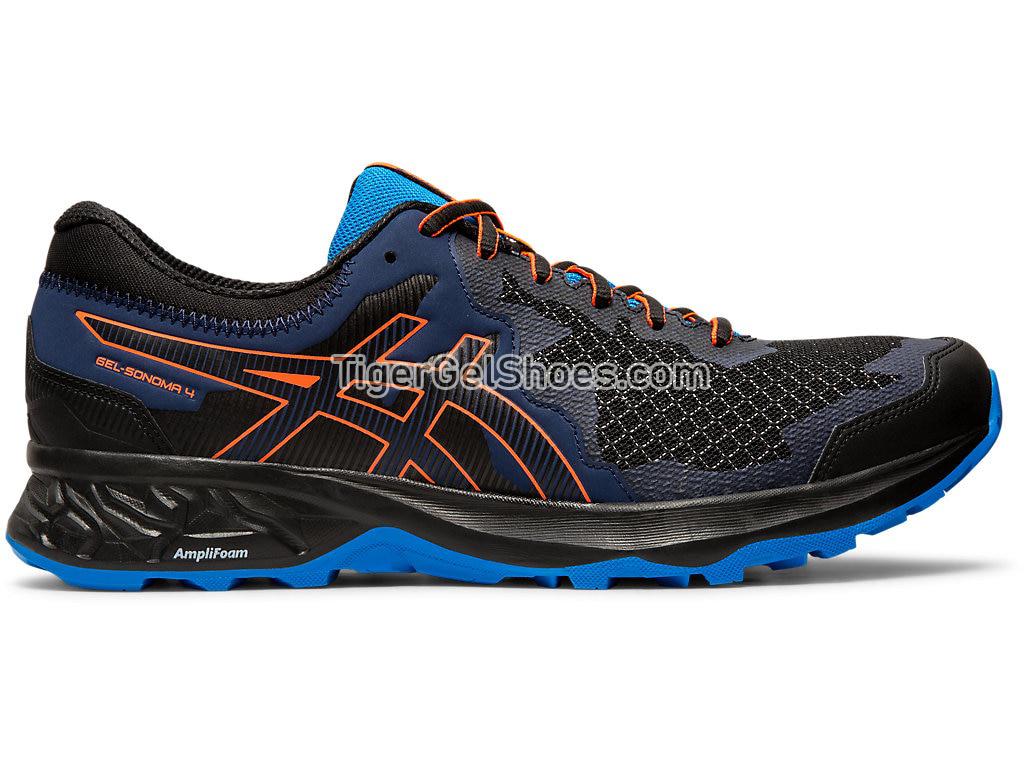 Asics GEL-SONOMA 4 Black/Flash Coral 1011A177-003 Mens Trail Running Shoes
